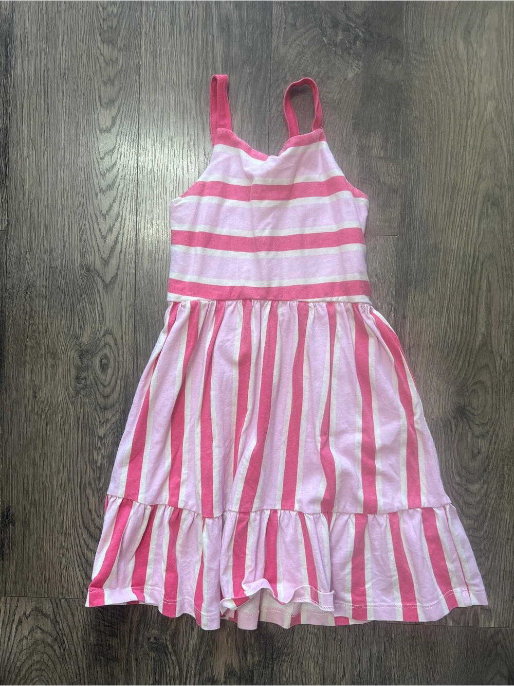 Zara Girls' Pink Striped Sundress - Sleeveless Tiered Dress - Size 6/7